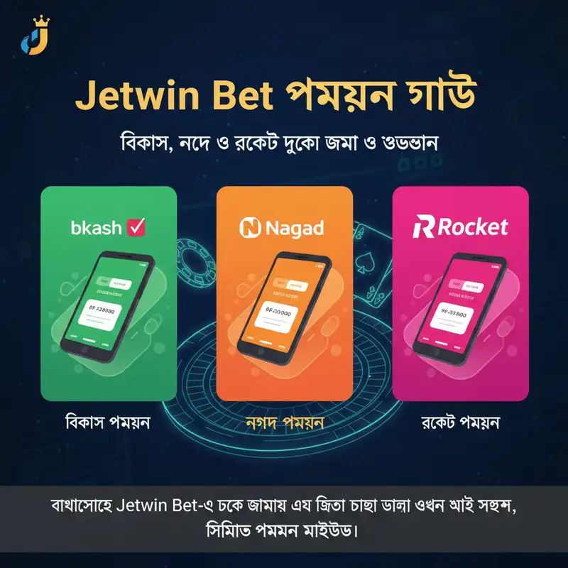 Jetwin Bet বিকাশ নগদ রকেট পেমেন্ট পদ্ধতি
